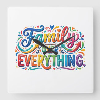 Familie Boven Alles Vierkante Klok