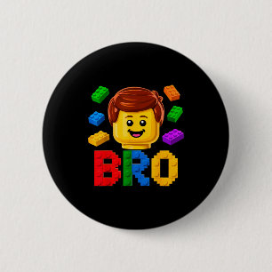 Familie broer meester bouwer gebouw baksteen ronde button 5,7 cm