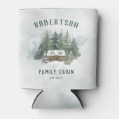 Familie Cabin Forest Pine Trees gepersonaliseerd Blikjeskoeler (Voorkant)