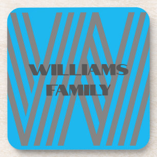 FAMILIE CADEAU MINT GROEN GRIJS MONOGRAM ONDERZETT BIER ONDERZETTER