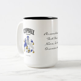 Familie Campbell Crest, Vertaling & Betekenis Tweekleurige Koffiemok