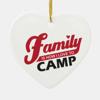 Familie Camping Ornament. Keramisch Ornament