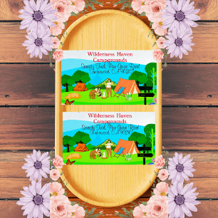 Familie Camping Promotionele Kaart Natuur-geïnspir Magnetisch Visitekaartje