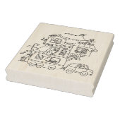 Familie Camping Trailer Kleurplaat Rubberstempel (Stempel)