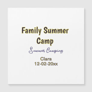 Familie camping vakantie aangepaste naam datumZome