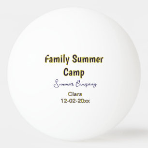 Familie camping vakantie aangepaste naam datumZome Pingpongballen