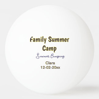 Familie camping vakantie aangepaste naam datumZome Pingpongballen