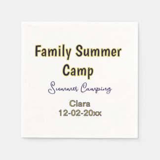 Familie camping vakantie aangepaste naam datumZome Servet