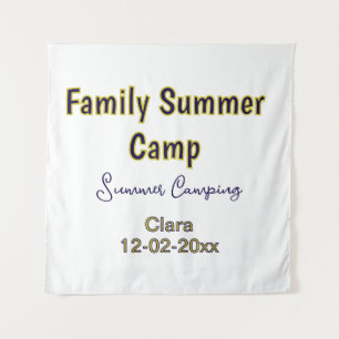 Familie camping vakantie aangepaste naam datumZome Wandkleed