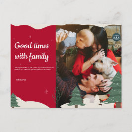 Familie Christmas Post kaart met baby en hond