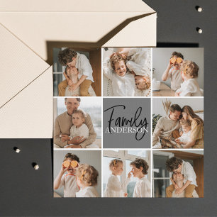 Familie Collage Foto & Gepersonaliseerd Grijs Gesc