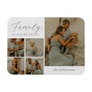 Familie Collage Rustic Modern Gepersonaliseerde Ma Magneet