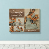 Familie Collage Rustieke Moderne Custom Wrapped Ca Canvas Afdruk (Insitu (Houten vloer))