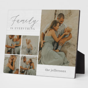 Familie Collage Rustieke Moderne Foto Desktop Plaq Fotoplaat