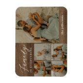 Familie Collage Rustieke Moderne Gepersonaliseerde Magneet (Verticaal)
