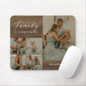 Familie Collage Rustieke Moderne Gepersonaliseerde Muismat (Met muis)