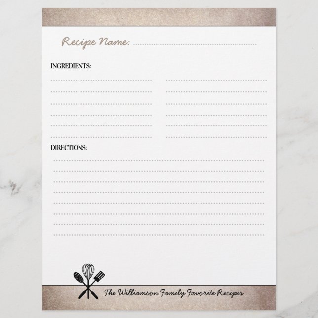  Familie Cookbook Recipe Multomap Invoegen (Voorkant)