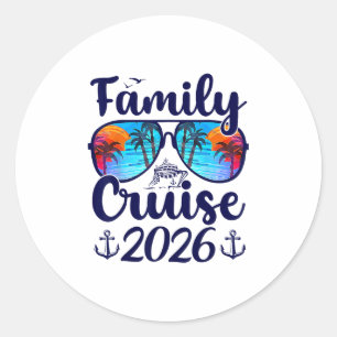 Familie Cruise 2026 Familie Vakantie Matching Fami Ronde Sticker