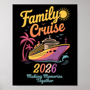 Familie Cruise 2026 Tie Dye Familie Matching Vakan Poster