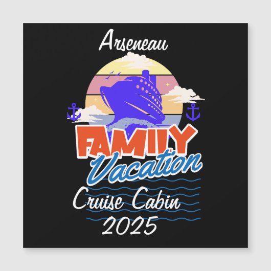Familie Cruise Cabin Zwart Personaliseren (Voorkant)