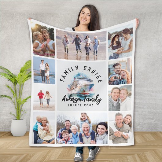 Familie Cruise Herinneringen Keepsake Foto Collage Fleece Deken