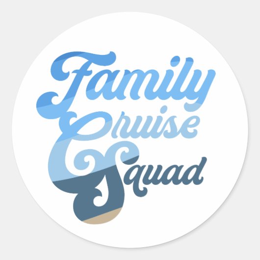 Familie Cruise Squad Ronde Sticker (Voorkant)