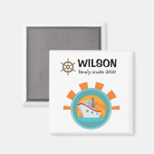 Familie cruiseseizoen reizen Keepomwille Magneet (Voorkant / Achterkant)