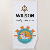 Familie cruiseseizoen reizen Keepomwille Strandlaken (Voorkant)