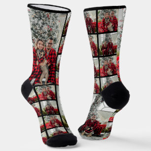 Familie Custom Christmas Photo Collage Afbeelding Sokken