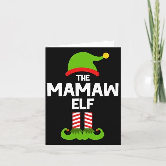 Familie De Mamaw Elf Kerst Matching Pajama PJ Kaart (Voorkant)