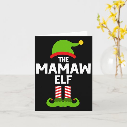 Familie De Mamaw Elf Kerst Matching Pajama PJ Kaart (Gele Bloem)