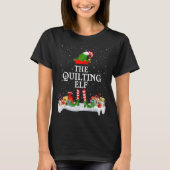 Familie die Kerstmis aanpast de kwilting Elf T-shirt (Voorkant)