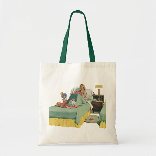 familie die mama ontbijt in bed tote bag (Voorkant)