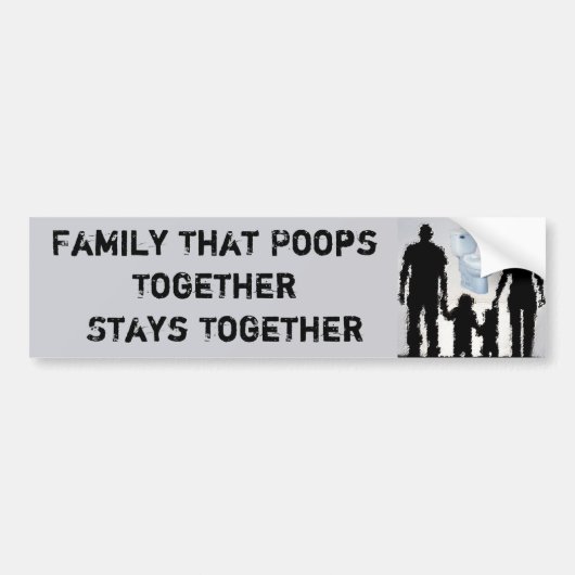 Familie die samen poept bumpersticker (Voorkant)