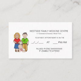 Familie Dokter Afspraak Herinnering Kaart Kleurrij Afsprakenkaartje
