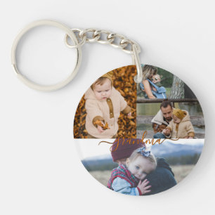 Familie Eenvoudige Collage Moderne Liefde Oma Moed Sleutelhanger