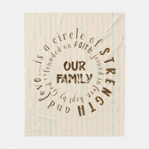 Familie en Geloof Cirkel Quote Fleece Deken