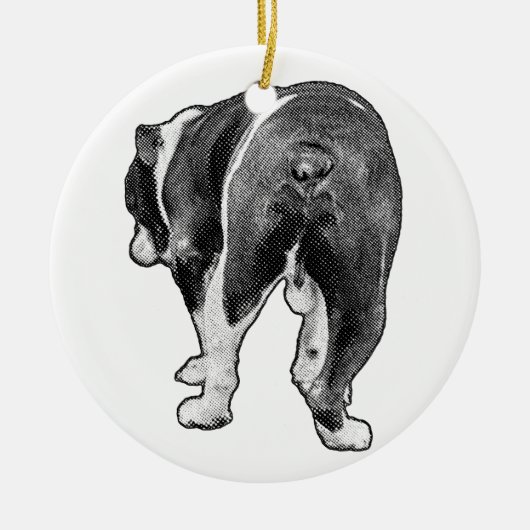 Familie-erfstuk Bulldog met sterrenstippen Keramisch Ornament (Voorkant)