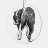 Familie-erfstuk Bulldog met sterrenstippen Keramisch Ornament (Links)