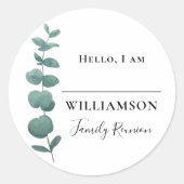 Familie Eucalyptus Name Tag (Voorkant)