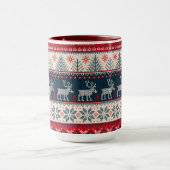 Familie feestdag Faux nit Pattern Noords Thema Mok (Midden)