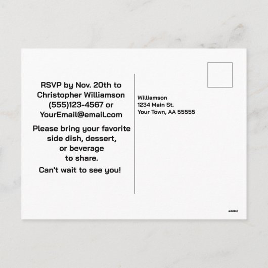 Familie & Flannel Herfst Reunion Briefkaart Uitnod (Achterkant)