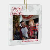 Familie Foto Aangepaste aangepaste tekstvakken Keramisch Ornament (Rechts)