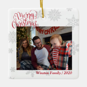 Familie Foto Aangepaste aangepaste tekstvakken Keramisch Ornament