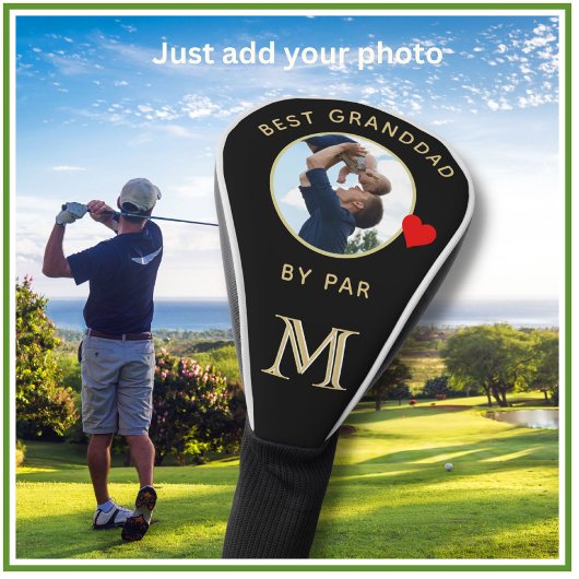 Familie Foto Beste Grootvader Hart Custom Monogram Golfheadcover