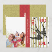 Familie Foto Birch Tree  vogels (Voorkant / Achterkant)