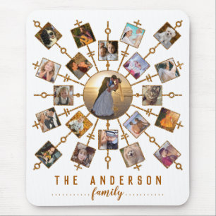 Familie Foto Collage 21 Afbeeldingen White Gold + Muismat