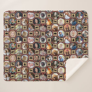 Familie Foto Collage 28 Red Buffalo Play Quilt Sherpa Deken
