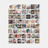 Familie Foto Collage 56 Square Afbeelding Easy Cus Fleece Deken (Voorkant)