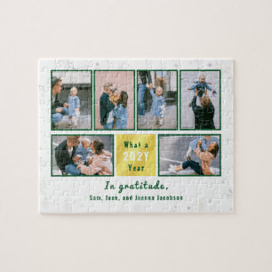 Familie Foto Collage 6 Afbeeldingen Wit Gepersonal Legpuzzel